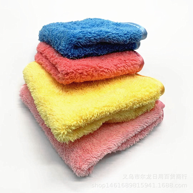 珊瑚绒加厚双面毛巾擦车巾多功能厨房家用清洁巾吸水不掉毛 两元详情图2
