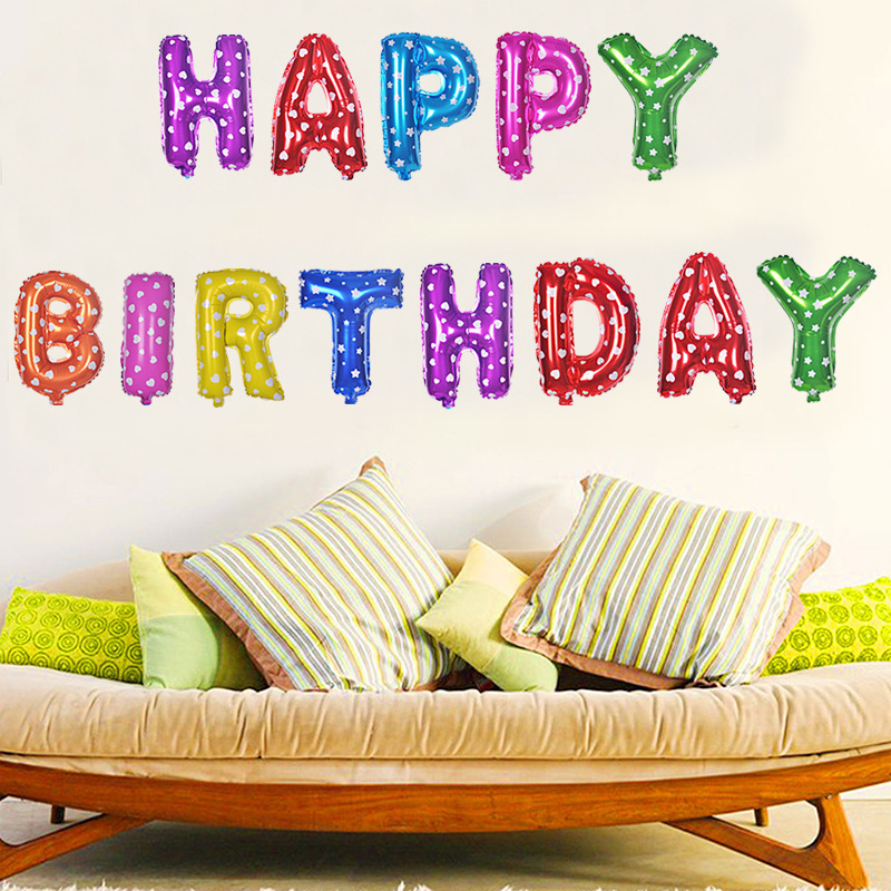 英文字母铝膜气球生日快乐铝箔气球生日布置装饰happy birthday详情图2