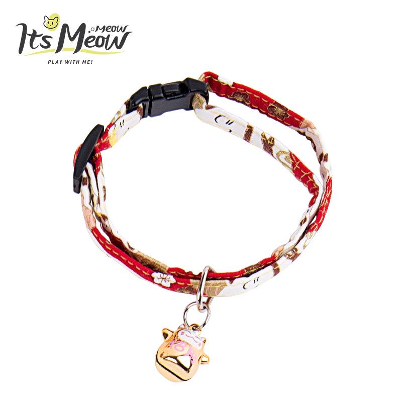 宠物用品宠物用品日式和风印花可调节喵咪项圈 新款宠物项圈脖圈带卡通铃铛可代发详情图1