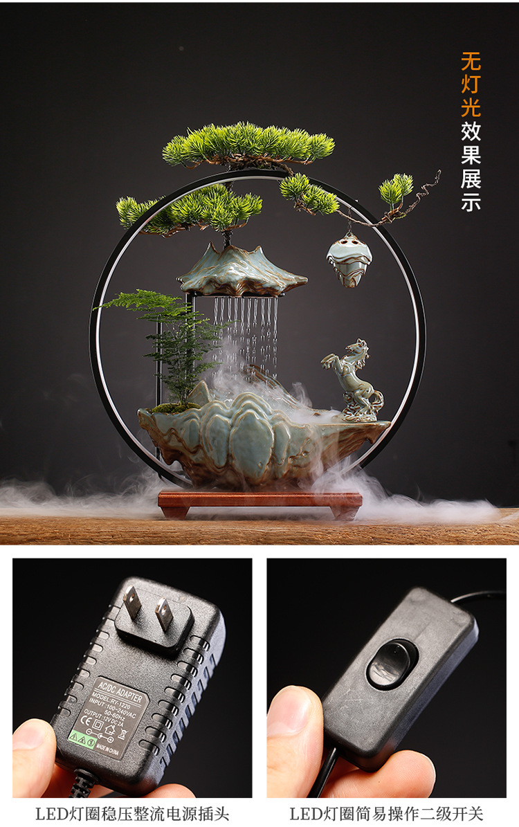 招财流水摆件家居创意喷泉客厅办公室桌面玄关乔迁新居开业礼品详情15
