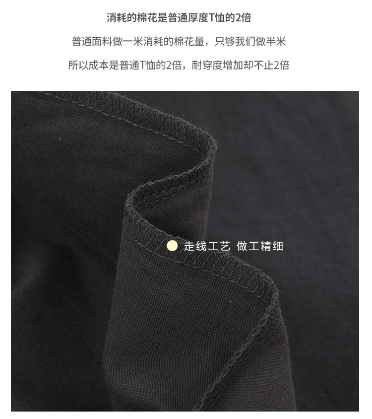 230克纯棉精梳短袖男宽松落肩版男士t恤纯白色打底衫美式重磅短袖详情17