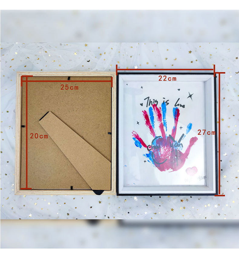 厂家现货 diy情侣 宝宝手印相框 简约画框 摆台 挂墙款10寸60/箱详情6