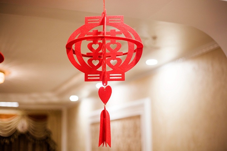 结婚商场喜庆布置室内装饰无纺布挂件喜字拉花囍庆用品详情图3