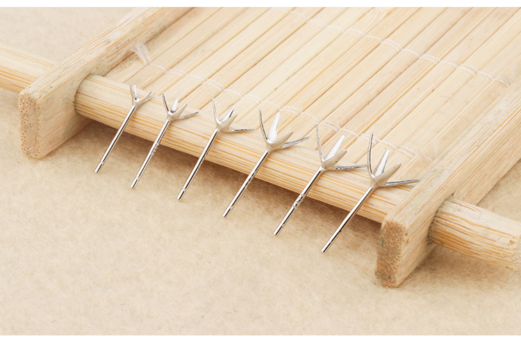 钻石耳钉托925纯银耳针配件镶钳水钻女111详情1