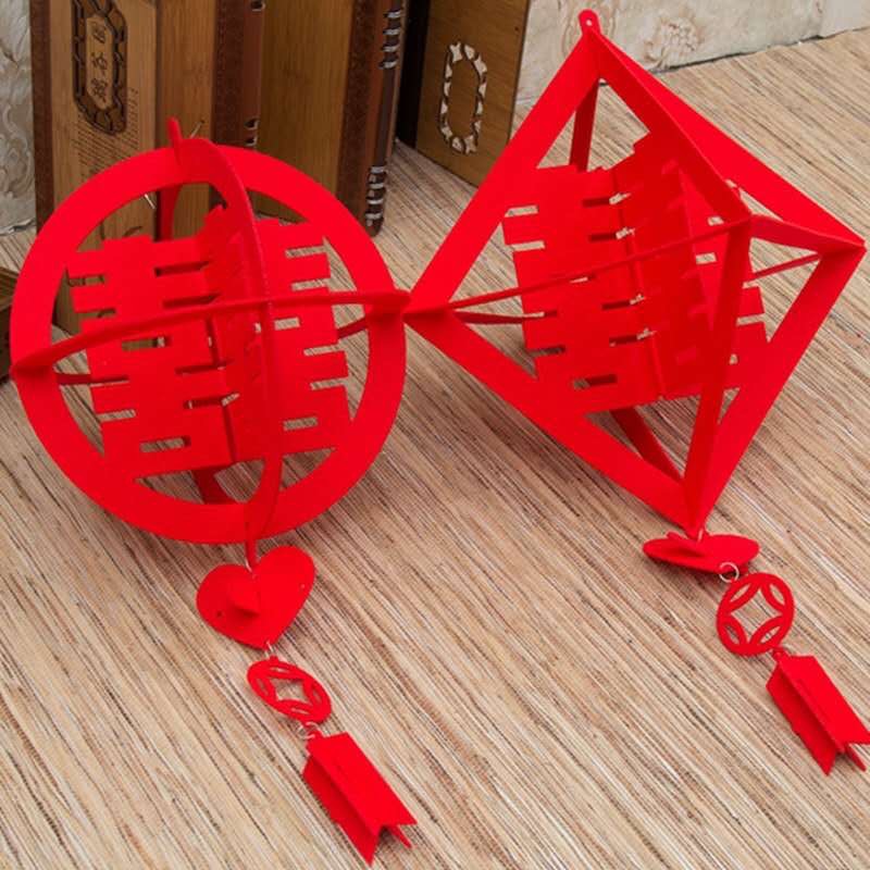 结婚商场喜庆布置室内装饰无纺布挂件喜字拉花囍庆用品详情图2