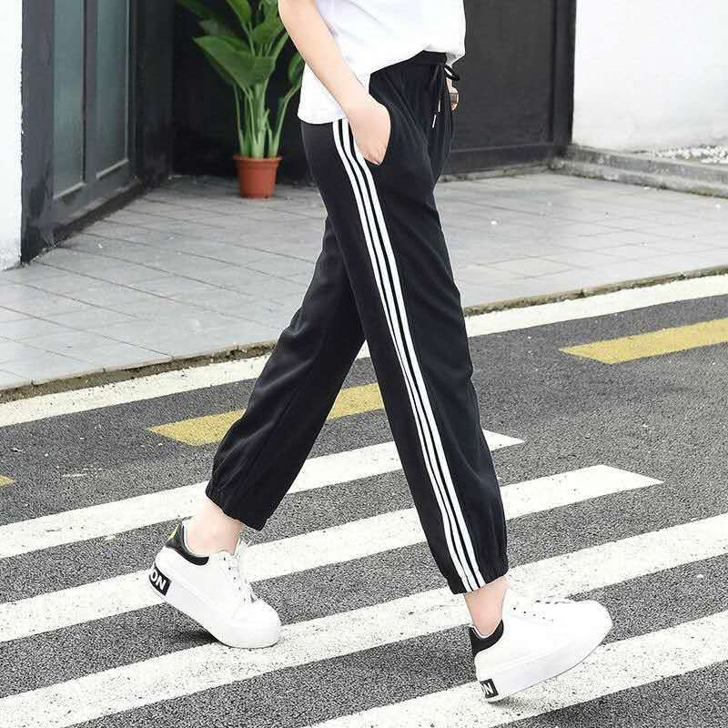 春秋运动裤女夏季薄款宽松束脚灯笼女裤韩版百搭详情图1