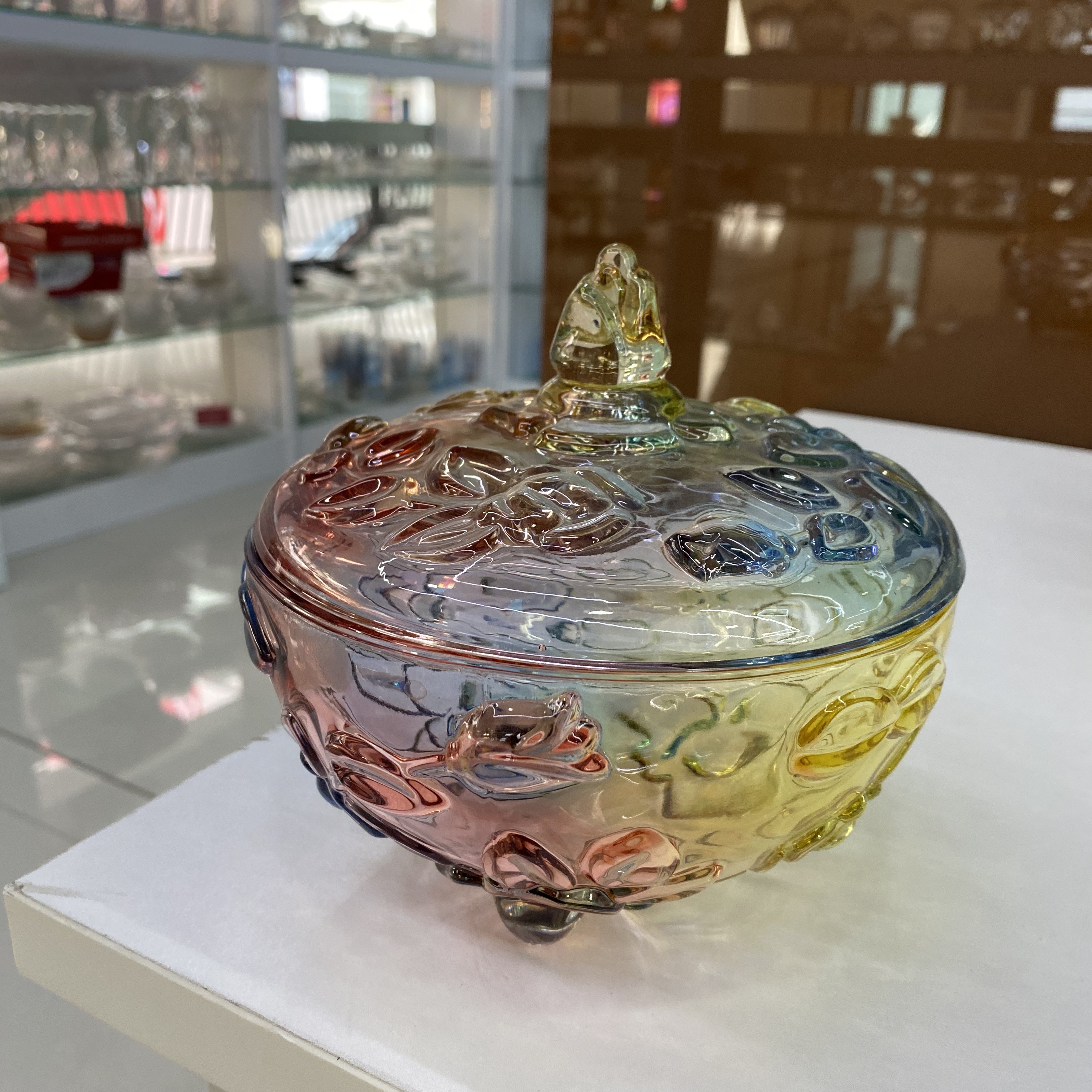 多色水晶厂家直销玻璃蒙古包水晶玻璃糖缸玻璃首饰盒蒙古包水晶糖缸详情图1