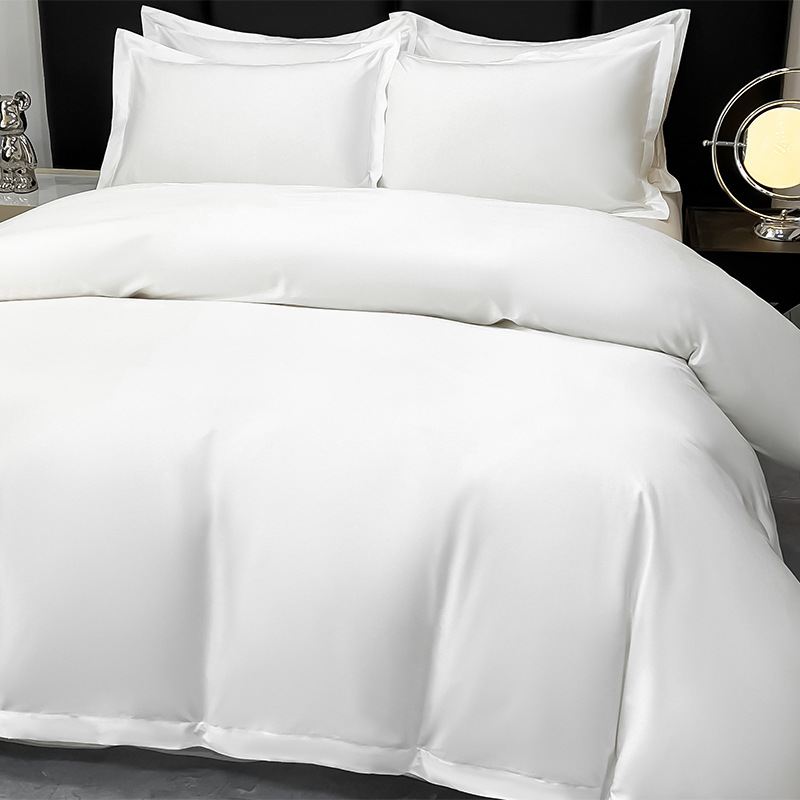 亚朵全季同款60支纯棉白色贡缎酒店布草单被套民宿宾馆床上用品详情图1