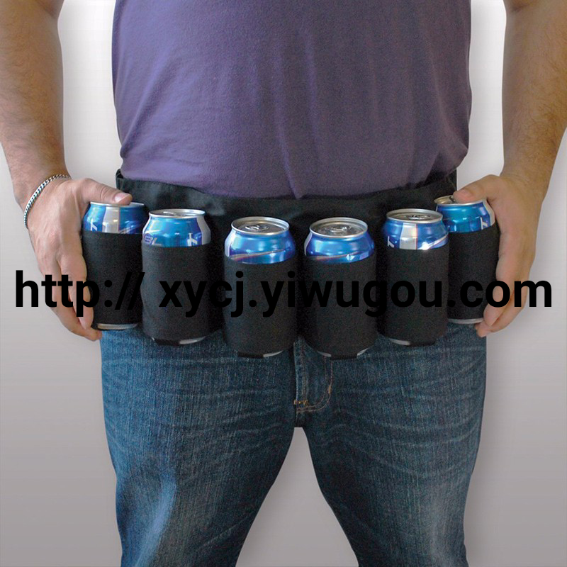跨境专供饮料收纳腰包 腰带收纳包可装6罐饮料啤酒带详情图2