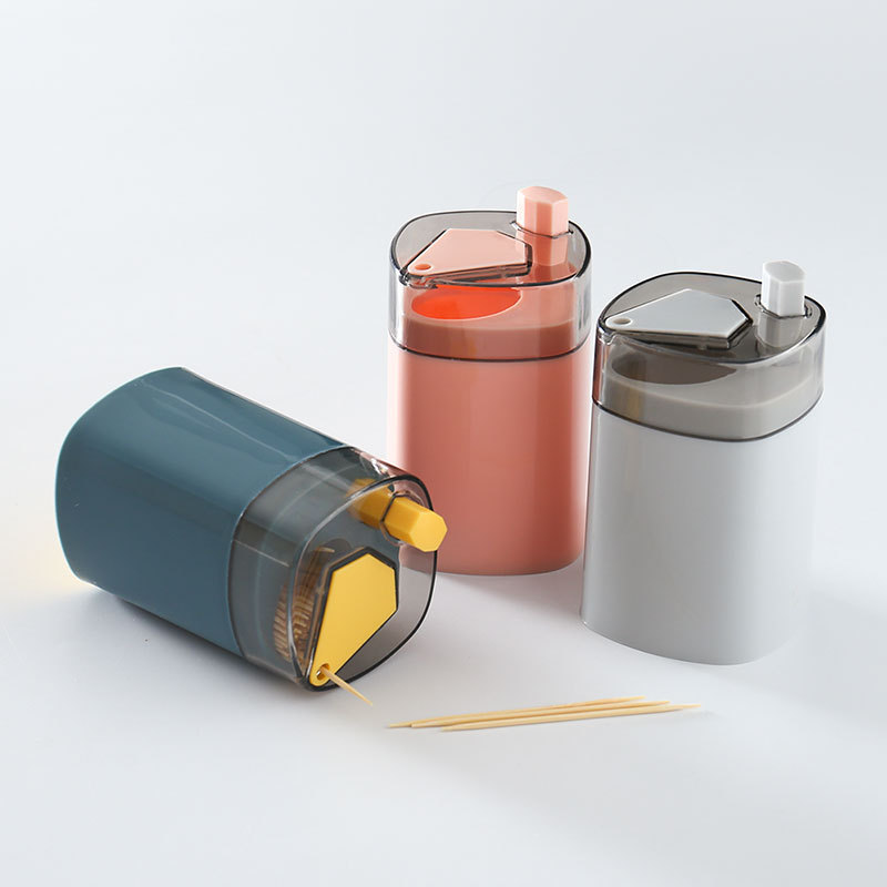 创意按压式牙签盒家用餐厅自动弹跳牙签罐牙签瓶便携塑料牙签筒详情图3