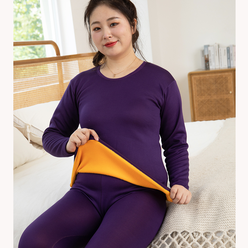 2021秋冬新款加肥加大加厚黄金绒甲保暖内衣情侣套装秋衣秋裤批发详情图3