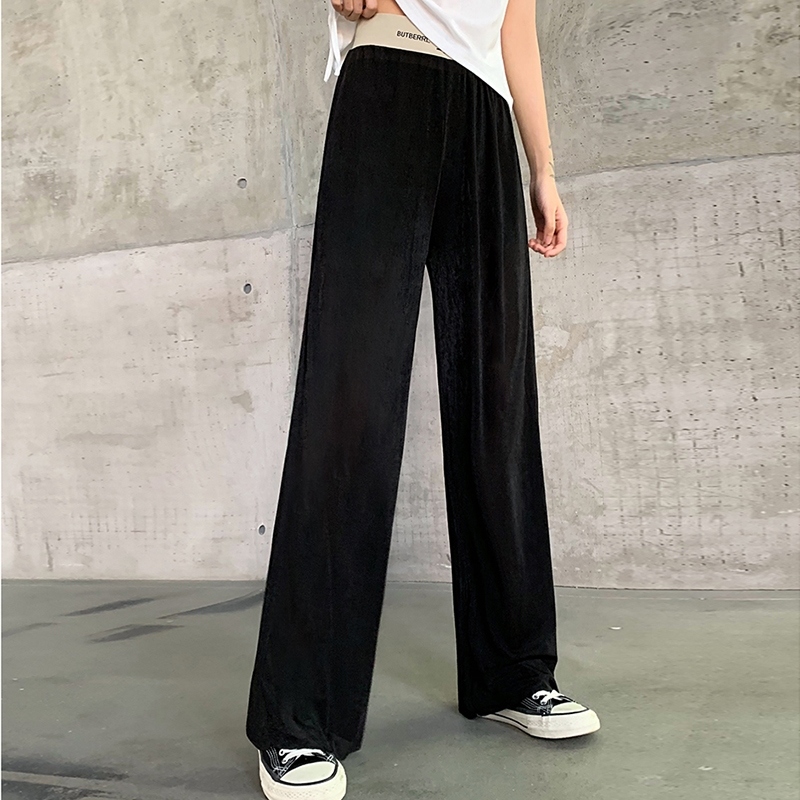 抖抖阔腿裤字母腰阔腿裤懒人阔腿裤详情图1