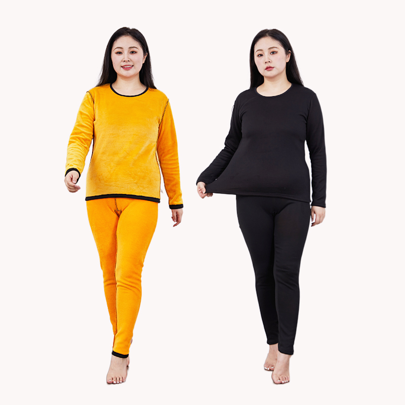 2021秋冬新款加肥加大加厚黄金绒甲保暖内衣情侣套装秋衣秋裤批发详情图2
