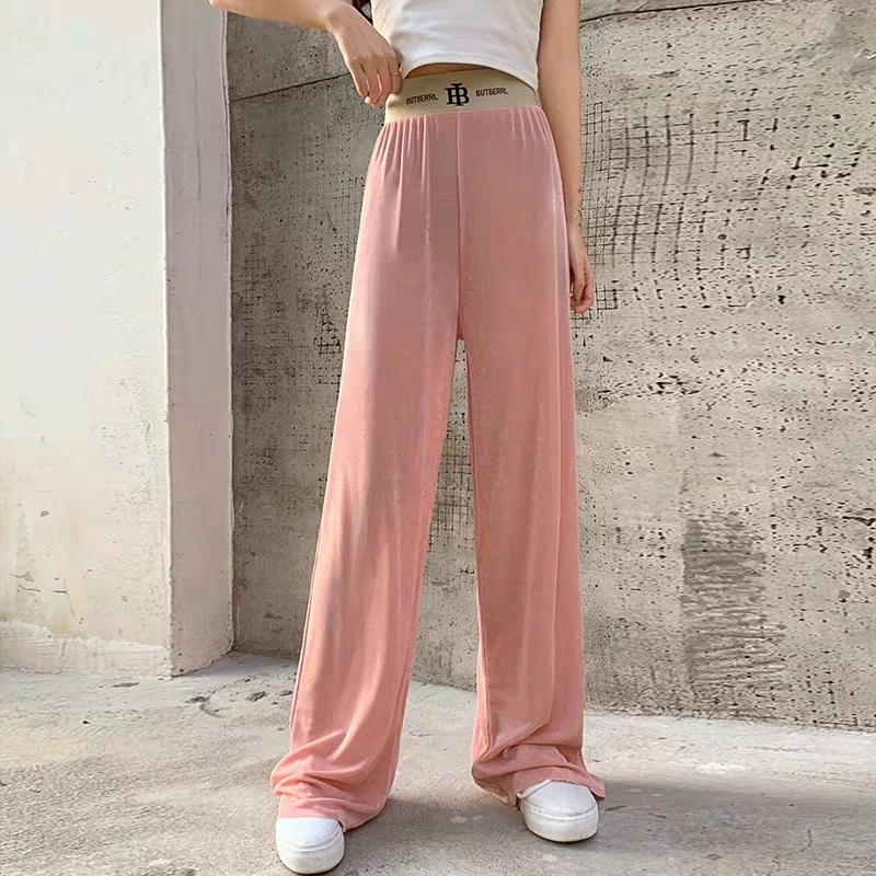 抖抖阔腿裤字母腰阔腿裤懒人阔腿裤详情图3