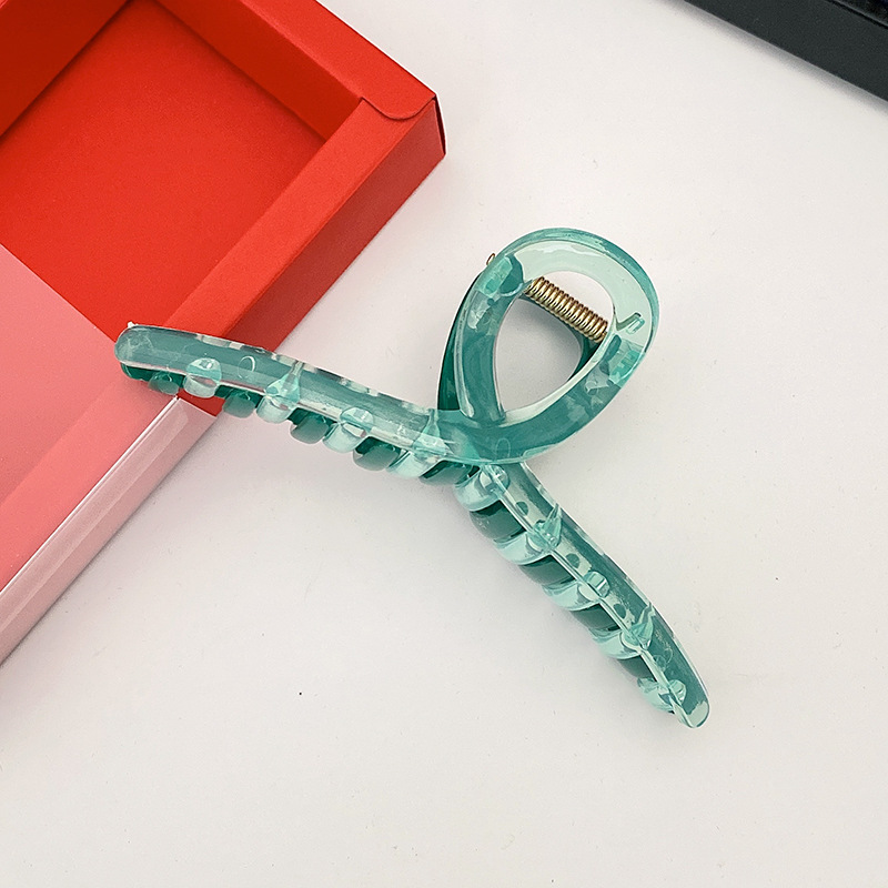 双面拼色抓夹网红鲨鱼夹简约后脑勺大夹子头饰发夹详情图2