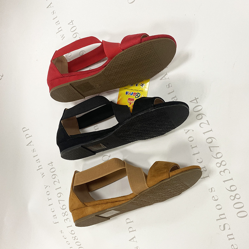women sandals现货女士凉鞋波西米亚风格夏女凉鞋松紧纯色女鞋详情图5