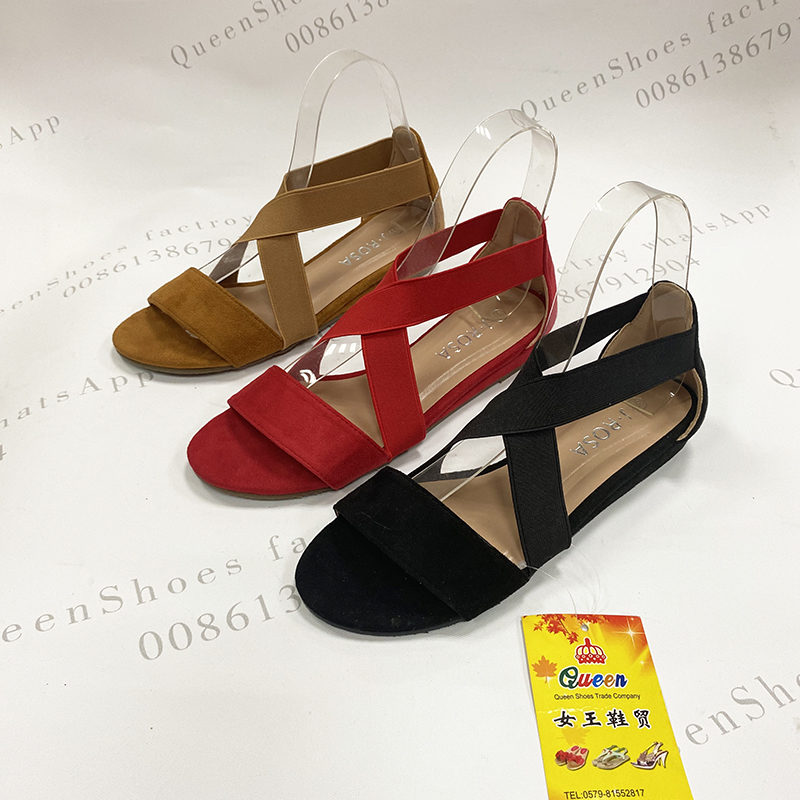 women sandals现货女士凉鞋波西米亚风格夏女凉鞋松紧纯色女鞋详情图1