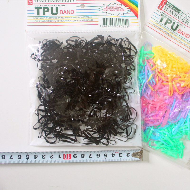 大袋装小皮筋彩色儿童发圈 一次性实用发饰强拉不断扎发头绳2元店详情图2