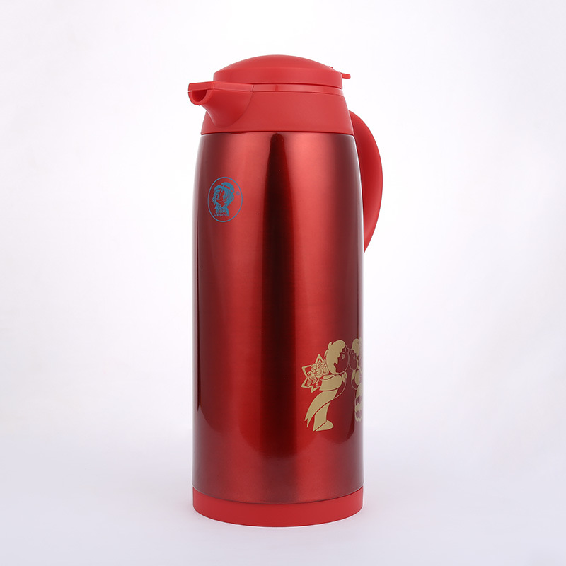 婚庆用品大红印花不锈钢保温壶冬季新款热水壶保温瓶中式开水壶详情图3