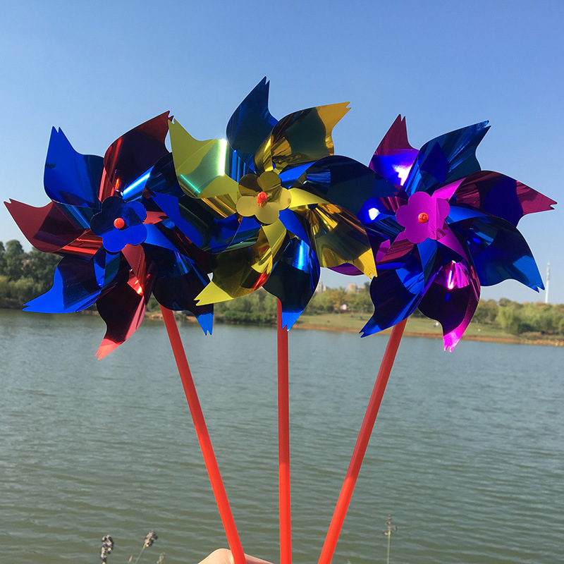 塑料薄片小风车七彩儿童风车diy幼儿园装饰风车微商地推小礼品详情图3