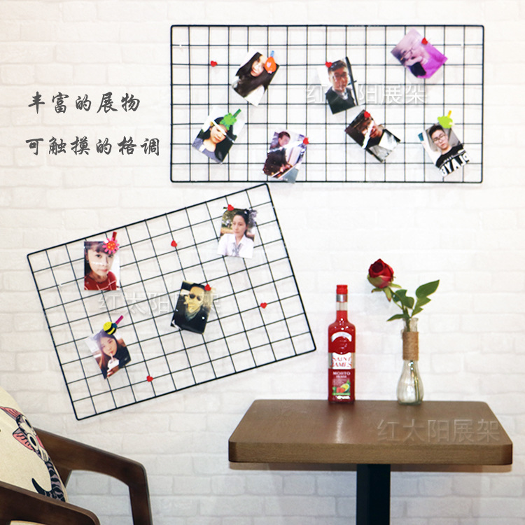 红太阳金属网格展示架铁丝架方形白色网片挂架美陈展会铁网展示架详情图4