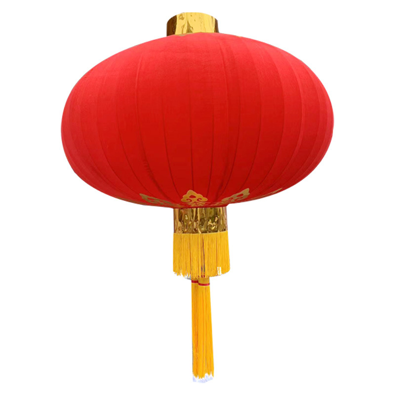 植绒布大红铁口灯笼 新年元旦装饰烫金特大灯笼批发广告灯笼厂家详情图5