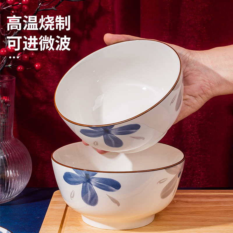 釉下彩景德镇陶瓷碗盘家用吃饭碗泡面米饭碗汤碗米饭碗高颜值设计详情图4