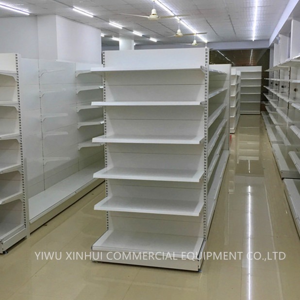 批发超市货架 白色超市背板货架 双面展示架 药店便利店货架详情图3