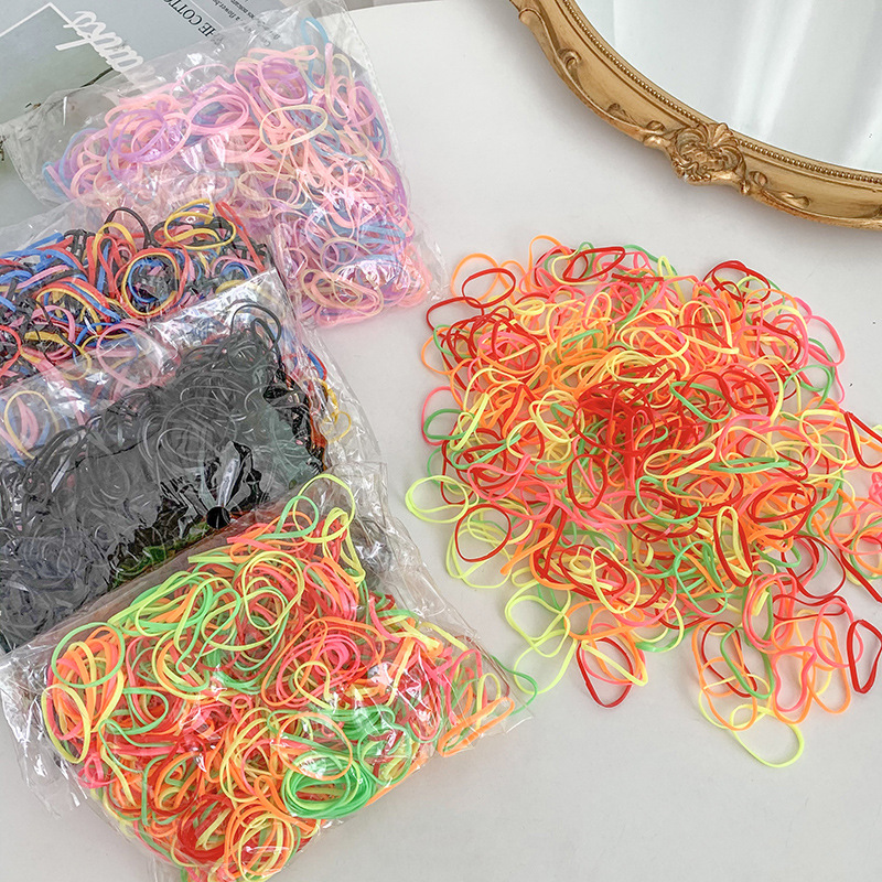 珠光色奶瓶强拉不断小皮筋韩国一次性皮筋加厚强拉不断儿童小号发圈头饰橡皮筋头绳发圈发绳详情图5