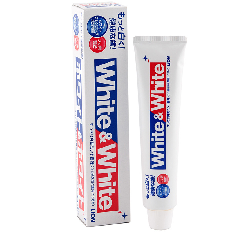 日本进口狮/王white大白牙膏150g成人牙膏清新口气清洁牙齿去味详情图5