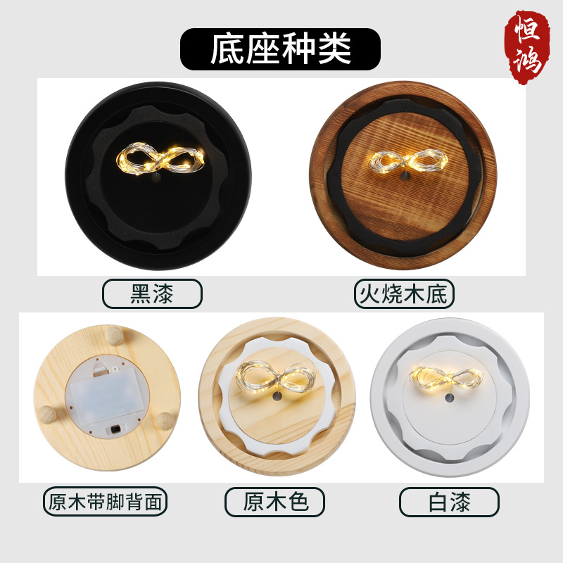 eva防脱落卡扣永生花干花玻璃罩底座带灯展示盒串灯防尘罩手模玻详情图2