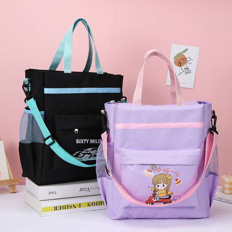 新款小学生补习袋卡通大容量作业课本补习包学生手拎书袋现货批发详情图1