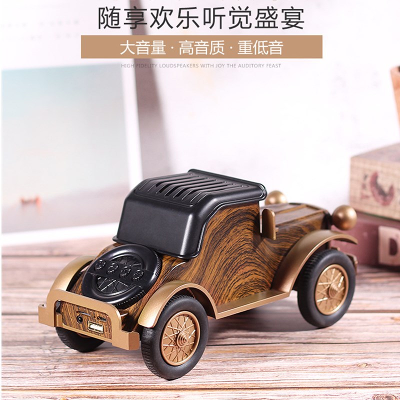 新品a9蓝牙音箱复古木纹老爷车无线低音炮收音汽车音箱礼品跨境详情图4