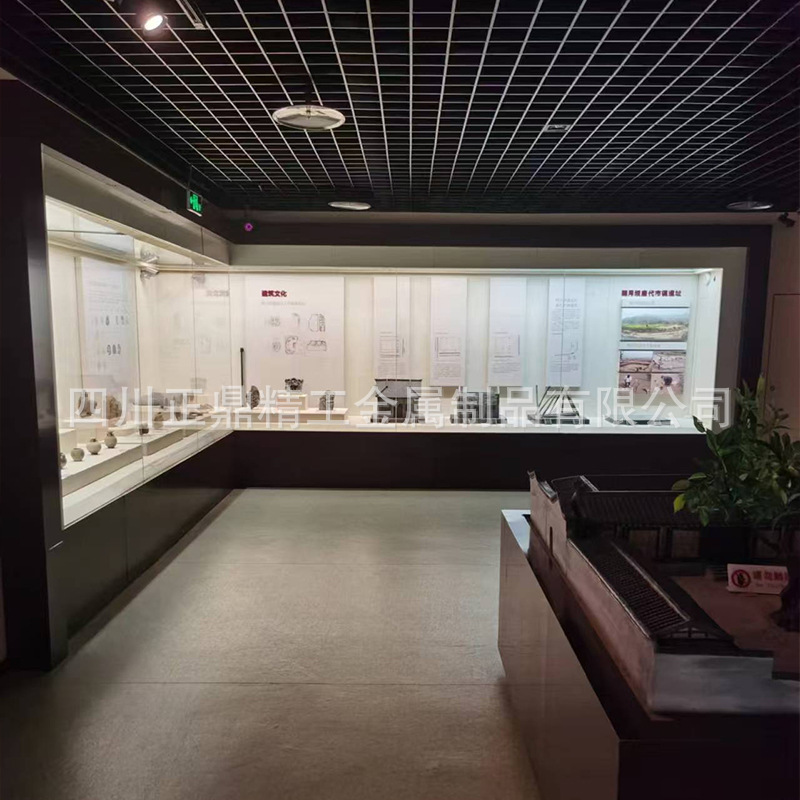 博物馆展示柜字画文物陶瓷器恒湿恒温展柜展览馆金属玻璃沿墙通柜详情图3