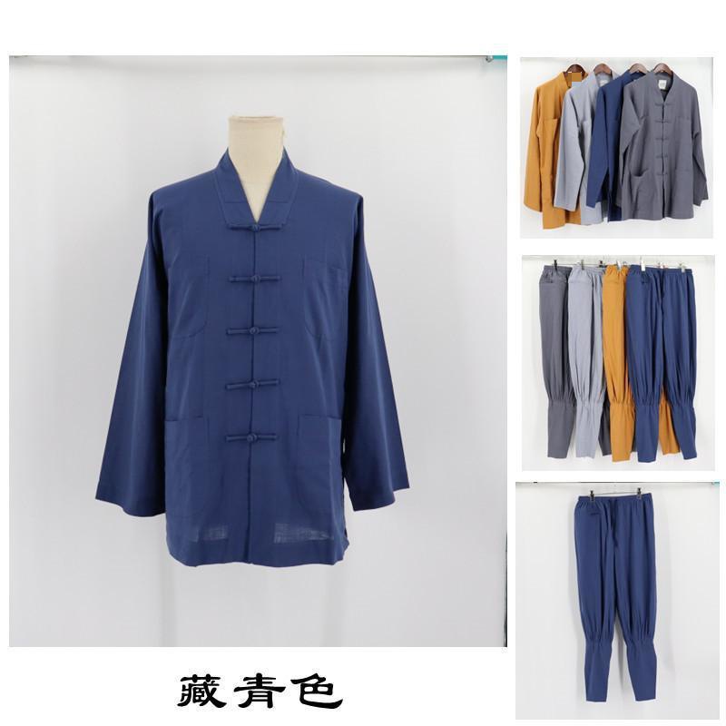 和尚服棉麻僧服短褂和尚衣出家师小褂褂大褂海青佛衣秋冬款僧衣详情图3