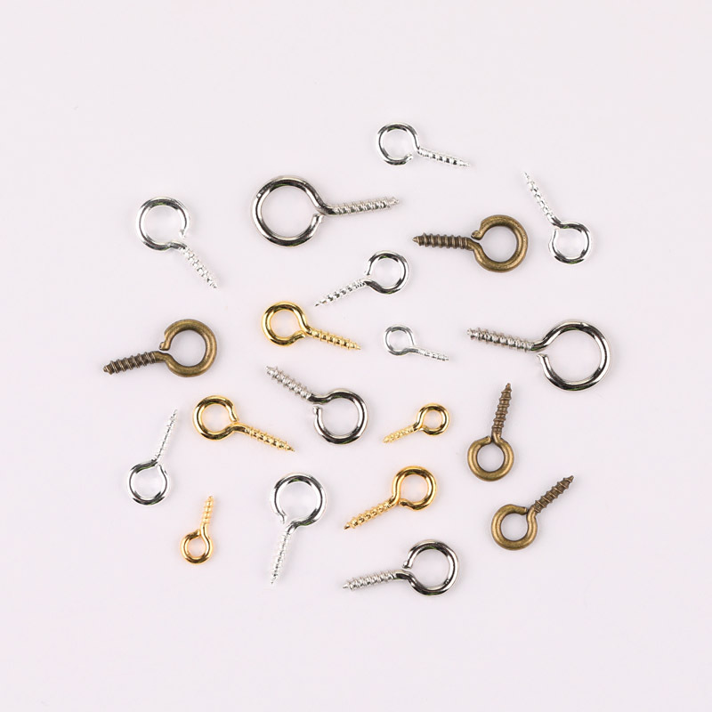 diy羊眼钉珍珠螺丝钉 螺纹9字羊角吊坠挂钩饰品配件批发厂家直销详情图2