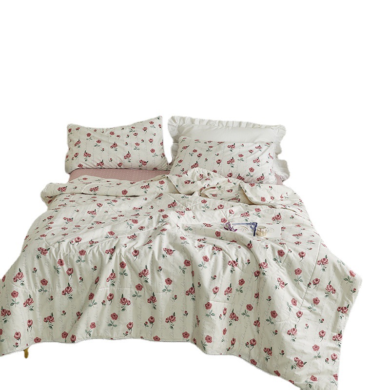 小碎花棉花夏被夏凉被空调被夏天纯棉全棉被子四件套家用可水洗详情图5