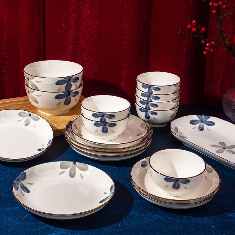 釉下彩景德镇陶瓷碗盘家用吃饭碗泡面米饭碗汤碗米饭碗高颜值设计详情图3