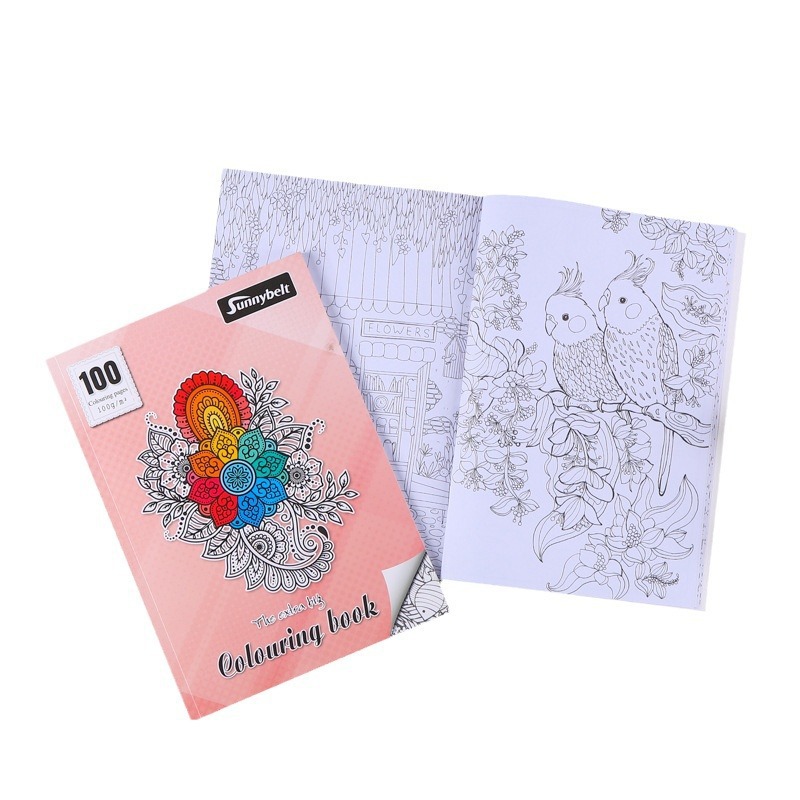 跨境儿童启蒙涂鸦绘画本秘密花园填色本加厚涂色本小学生便携绘本详情图5