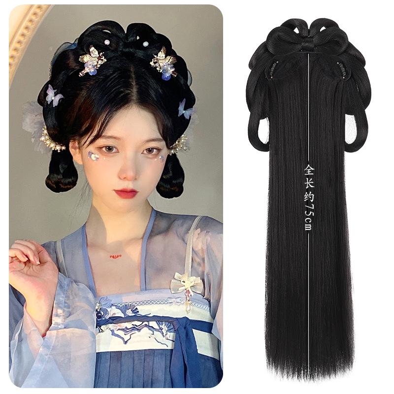 古装汉服假发包一体式发箍全头套古风唐制造型新手盘发发髻垫发包详情图4