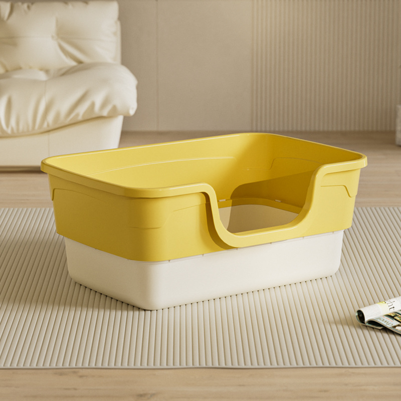 新款半封闭猫砂盆大号高围栏防外溅猫厕所猫浴盆猫咪清洁宠物用品详情图4