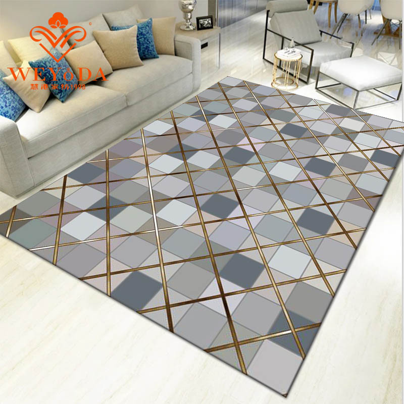 跨境抽象几何地毯北欧风简约家居客厅轻奢极简沙发茶几地毯批发详情图1