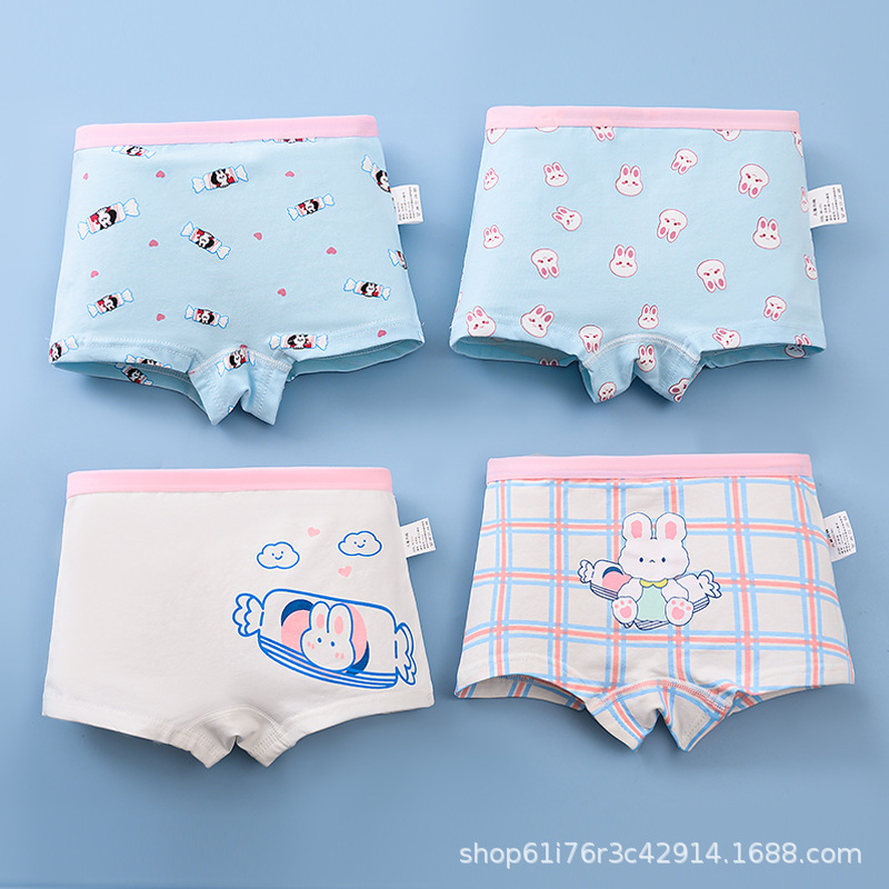 卡通儿童内裤棉平角大白图案四角女孩内裤纯棉a类学生平角内裤女详情图1