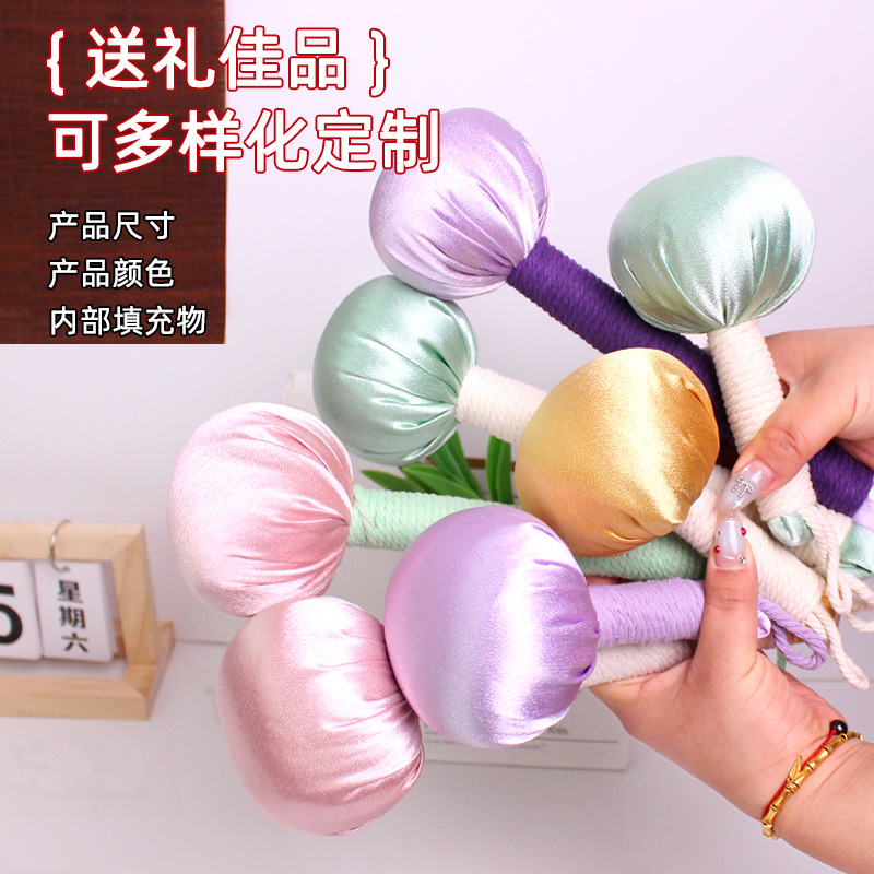 锦缎艾草锤短款手工按摩捶小号艾灸锤艾草养生锤伴手礼艾草锤定制详情图4