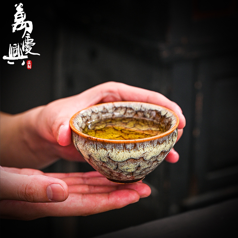 建盏茶杯套装功夫茶杯陶瓷窑变五行杯主人杯泡茶杯茶碗茶盏茶杯详情图3
