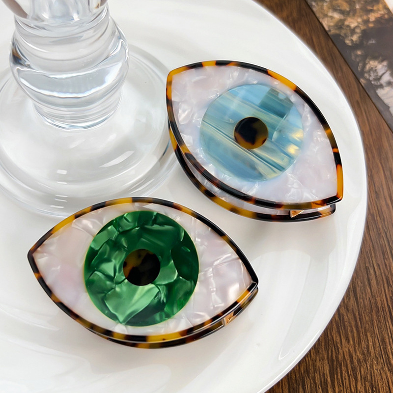 克苏鲁大眼个性醋酸抓夹拼接发夹小众趣味万圣节氛围感发饰女批发详情图1