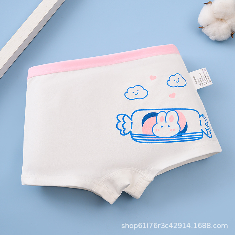 卡通儿童内裤棉平角大白图案四角女孩内裤纯棉a类学生平角内裤女详情图4