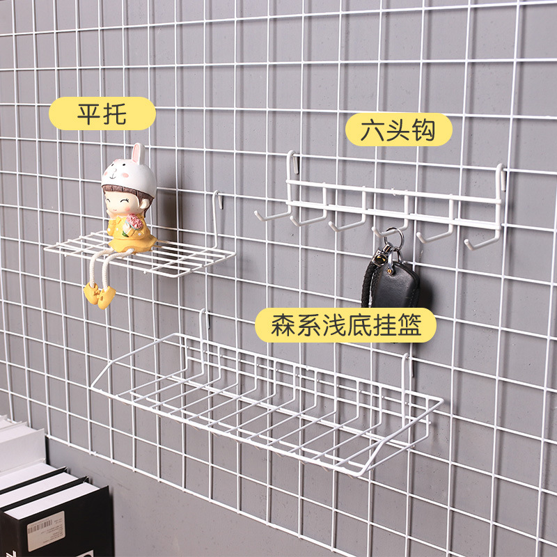 网片网格铁艺挂篮铁丝网置物架超市家用储物架货架网片置物收纳筐详情图3