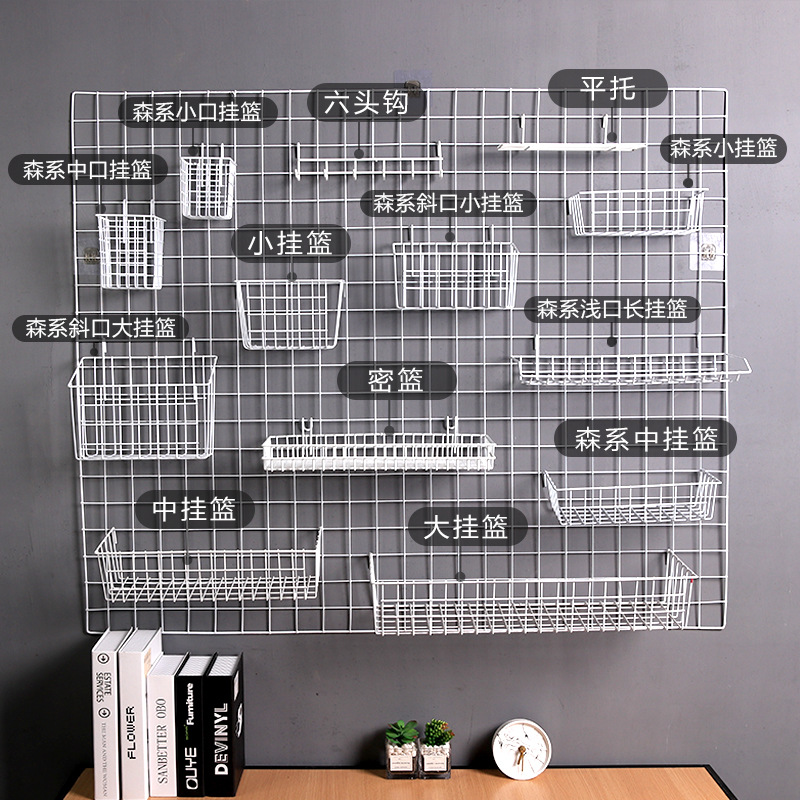 网片网格铁艺挂篮铁丝网置物架超市家用储物架货架网片置物收纳筐详情图1