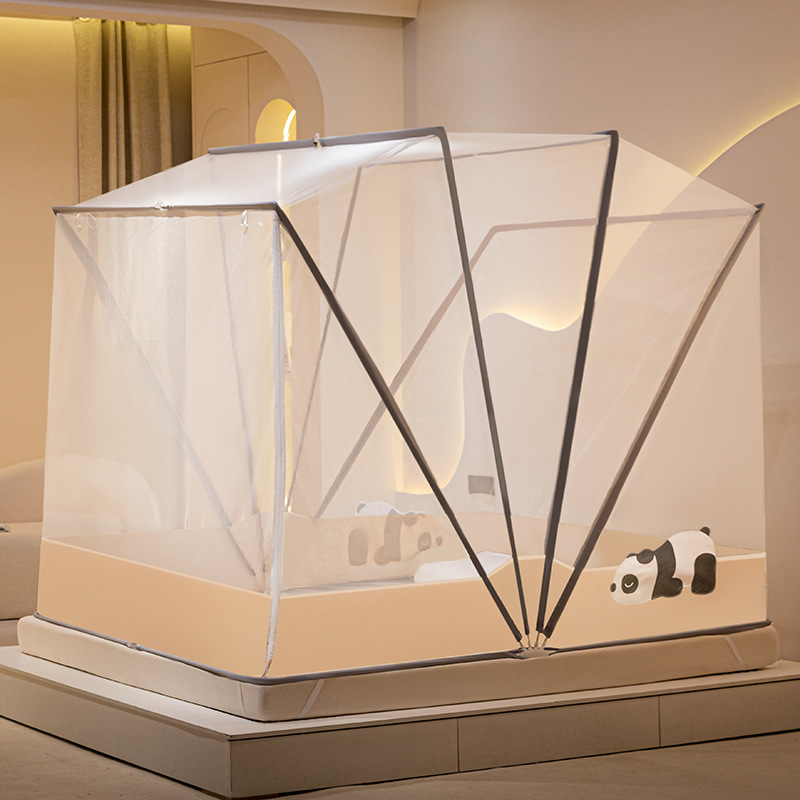 厂家批发特高m型网红六股折叠蚊帐免安装大空间防摔升级四股蚊帐详情图1